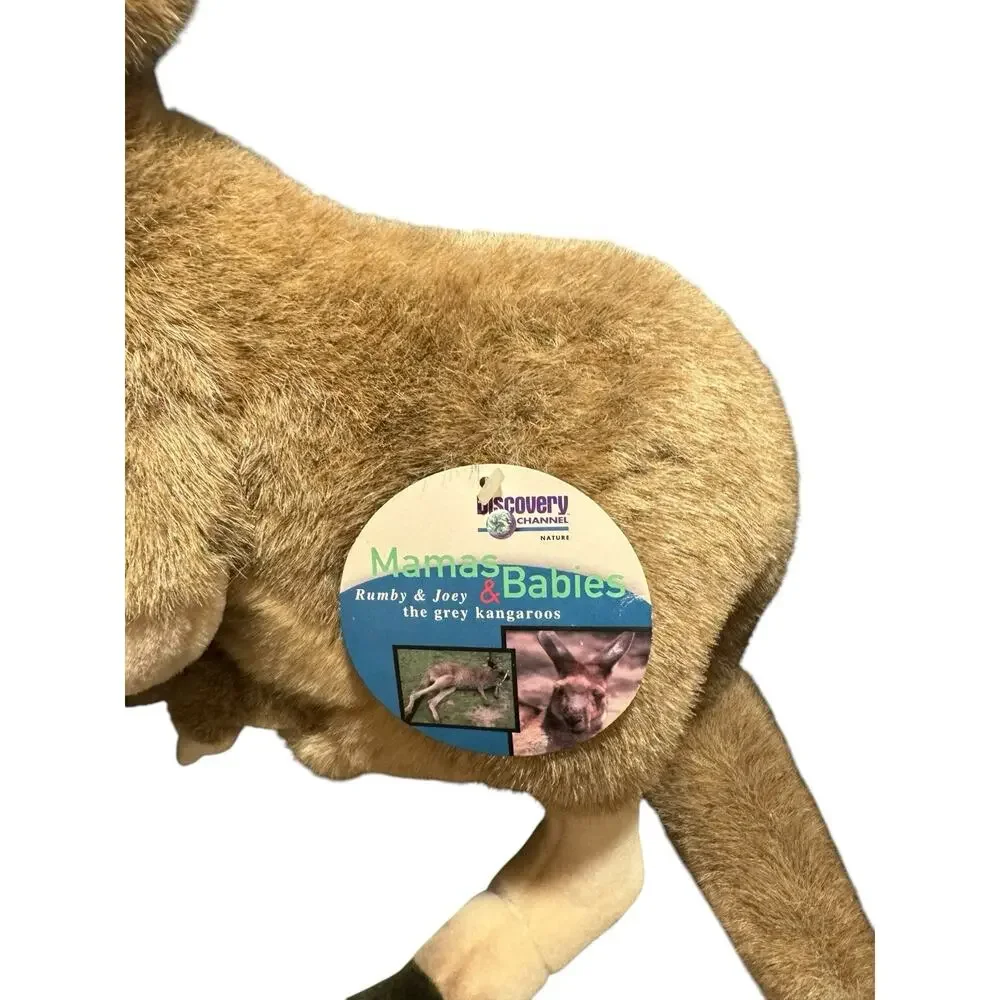 Discovery Channel Rumby & Joey Grey Kangaroos Plush Vintage 2000 Removable Baby